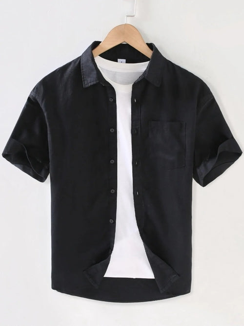 Men's Full Size Button Up Short Sleeve Shirt Plus Size