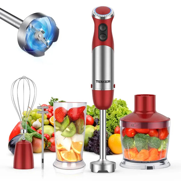 TENKER 5-in-1 Hand Immersion Blender, 1000W 12 Speed Handheld Blender,