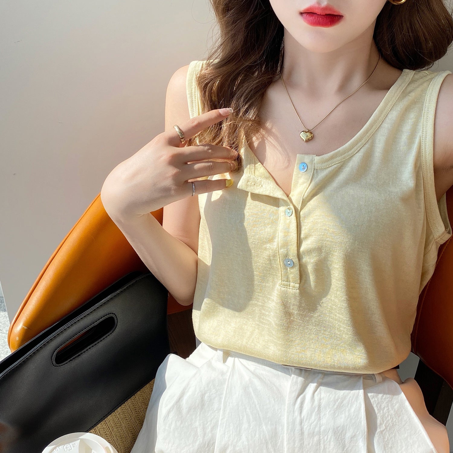 Strap Vest Women's Summer Outerwear White Base Layer