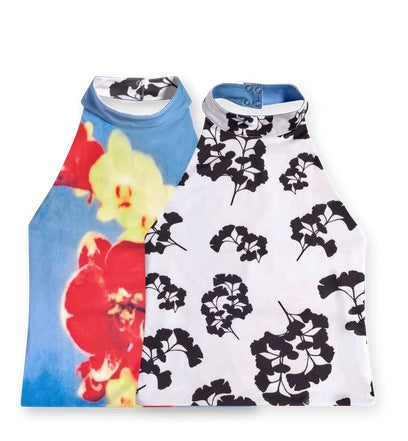 Fashionable Printed Halter Neck Tube Top Reversible Women's