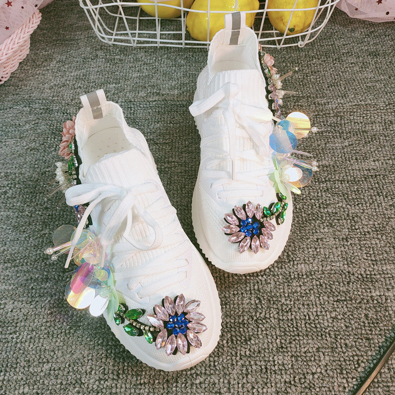Women's Sports Casual Thick Bottom Elastic Knitted Shoes