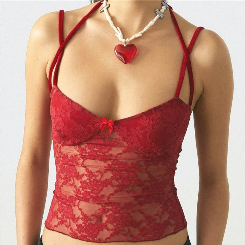 V-neck Strappy Sheer Sexy Backless Top For Women