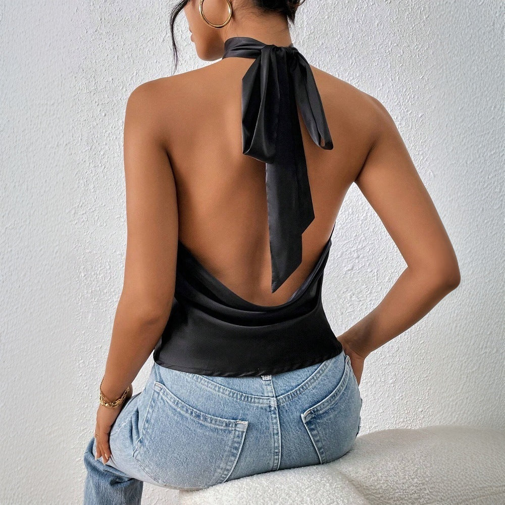 Womens Halterneck Tank SpringSummer New Arrival Backless Stylish Top