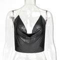 Womens Metallic Sequin Camisole Top