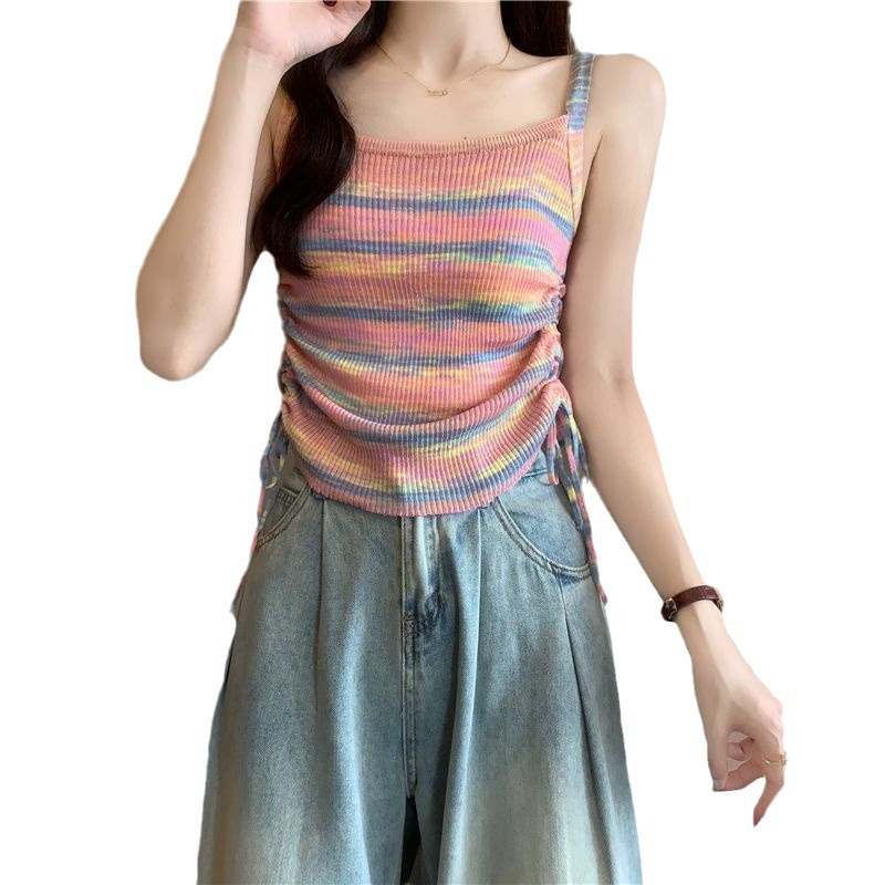 Women's Fashionable Slim-Fit Striped Knitted Camisole