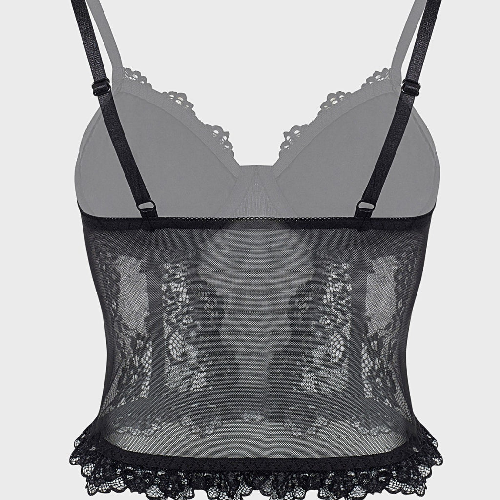 Dark Lace Fishbone Camisoleperfect For Layering Or Wearing On Its Own