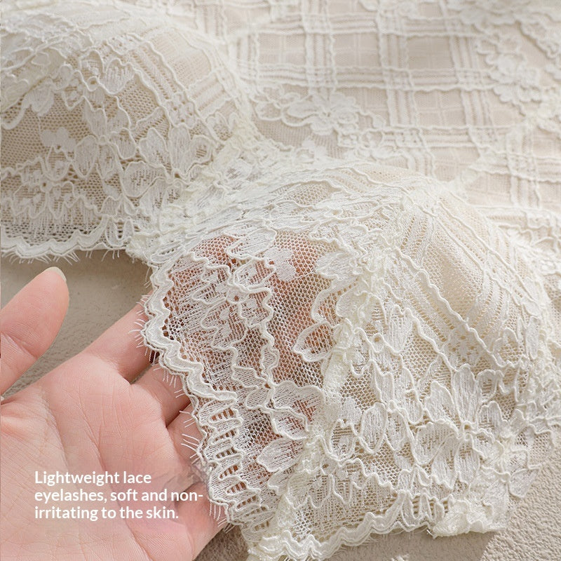 French-style Eyelash Lace Camisole For Women One-piece With Padded Cups