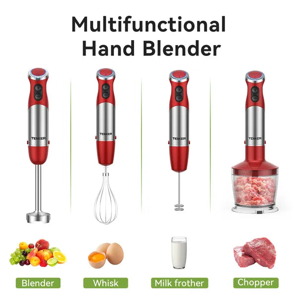 TENKER 5-in-1 Hand Immersion Blender, 1000W 12 Speed Handheld Blender,