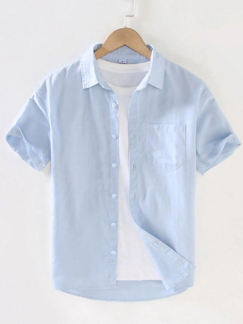 Men's Full Size Button Up Short Sleeve Shirt Plus Size