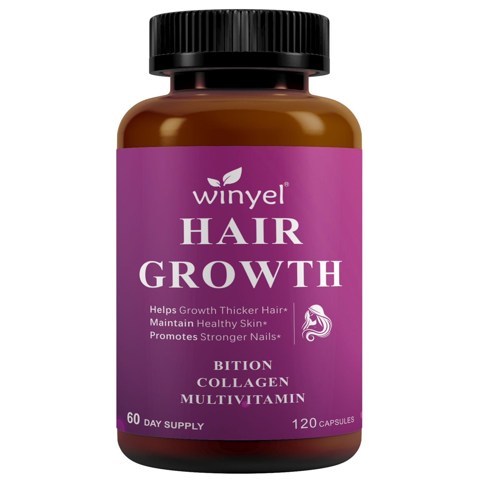 Hair Growth Vitamins Containing 1,000 Mcg Ofbiotin, Collagen, Saw