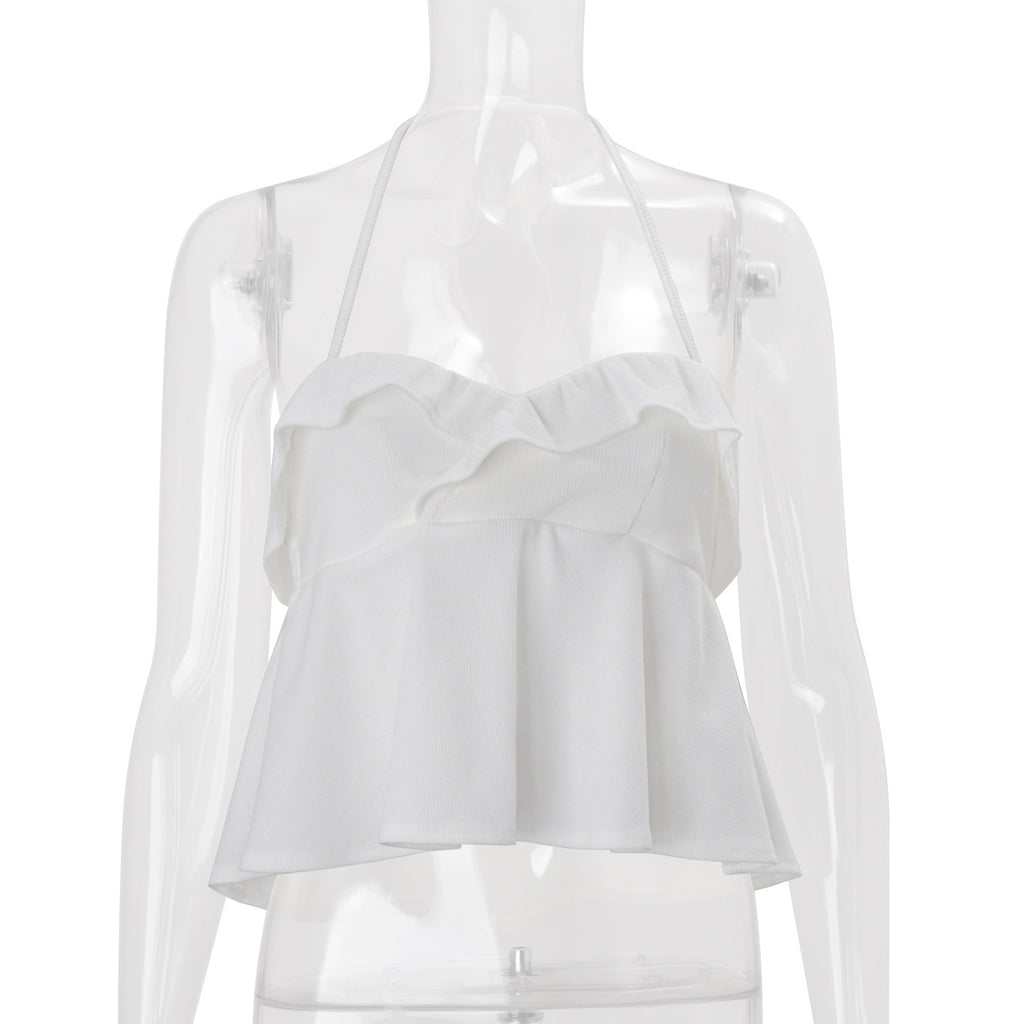Neck-hanging Midriff-baring Tank Top For Women