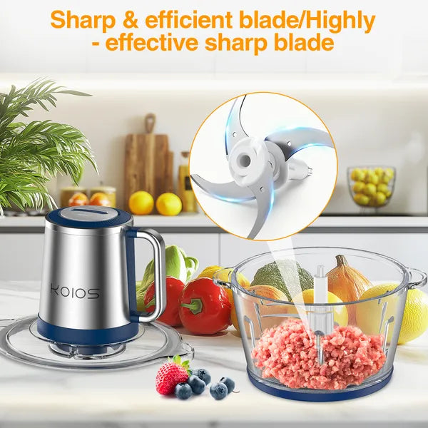 KOIOS Electric Food Chopper Processor Vegetables Meat Grinder Mixer 2L