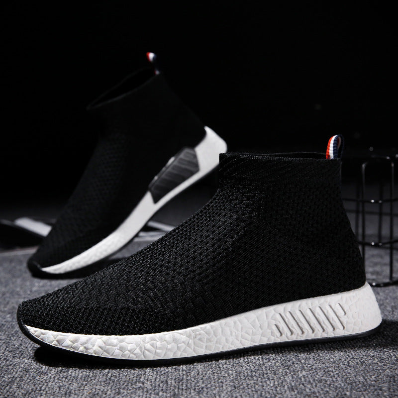 The autumn new lightweight fabric shoes men socks shoes flying shoes running shoes sports shoes net