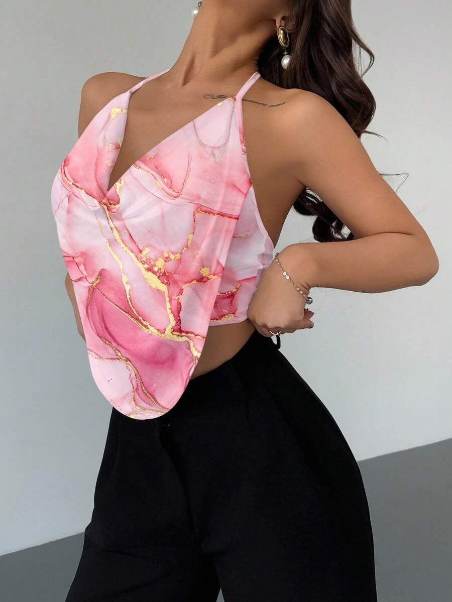 Women's Y2K Halter Neck V-Neck Backless Camisole