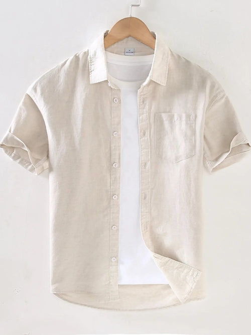 Men's Full Size Button Up Short Sleeve Shirt Plus Size