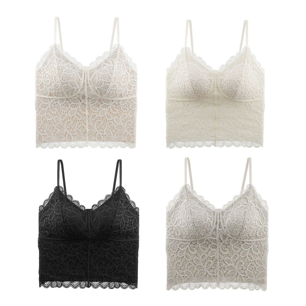 Lace Camisole Womens Mid-Length Lightweight Padded Sexy Chic Base Layer Underwear Outerwear Inner Top