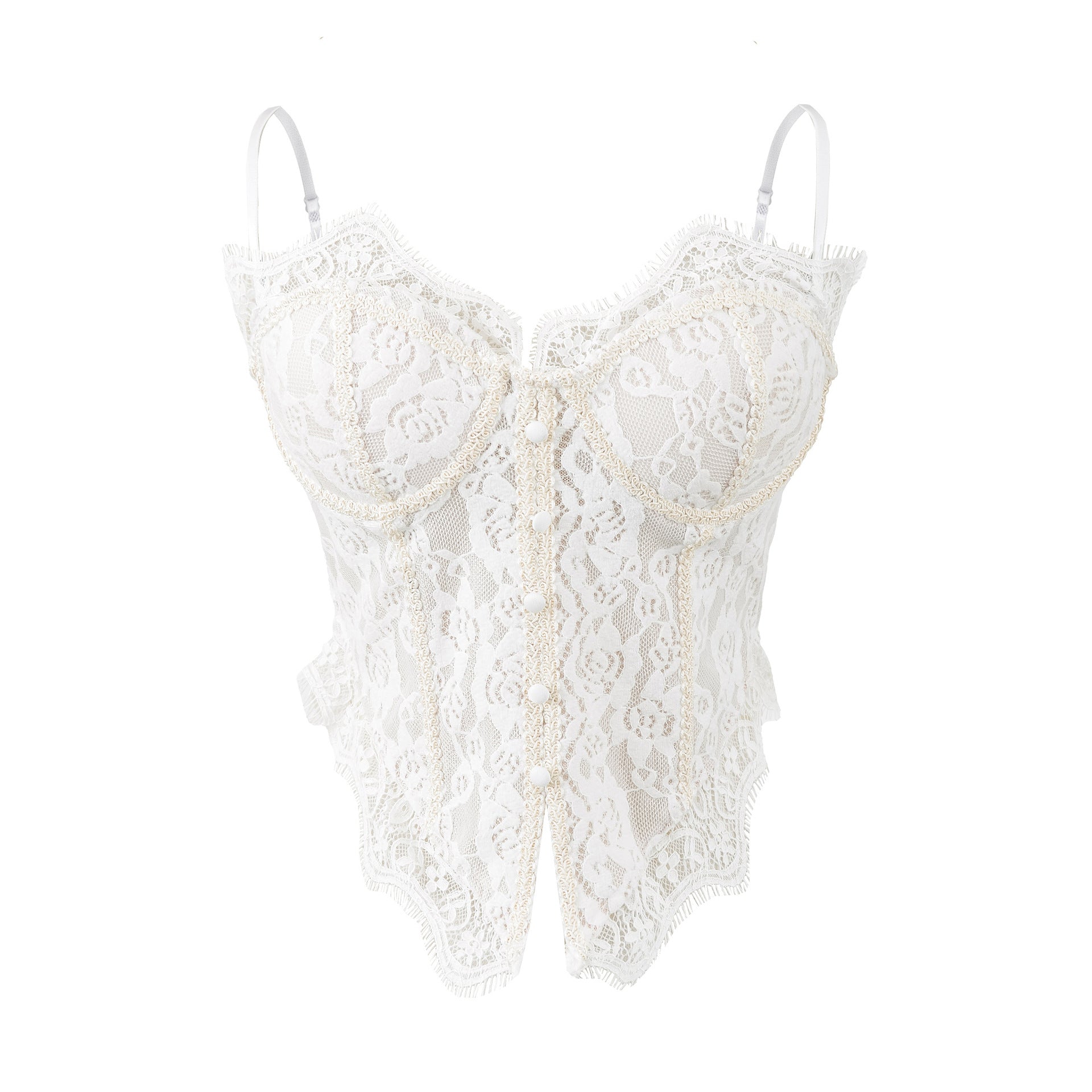 Sexy Lace Patchwork Fishbone Camisole