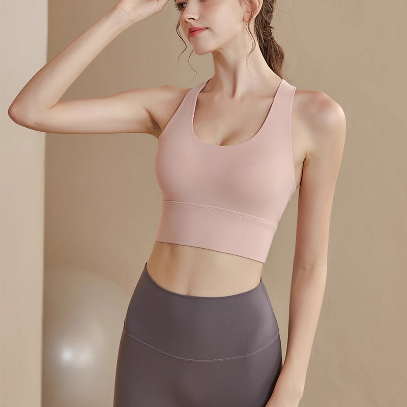 Running Gathered Vest Beautiful Back Yoga Bra Women