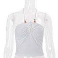 Fashionable Chic Versatile Slim-fit Short Sleeveless Halter-neck Base Tank Top