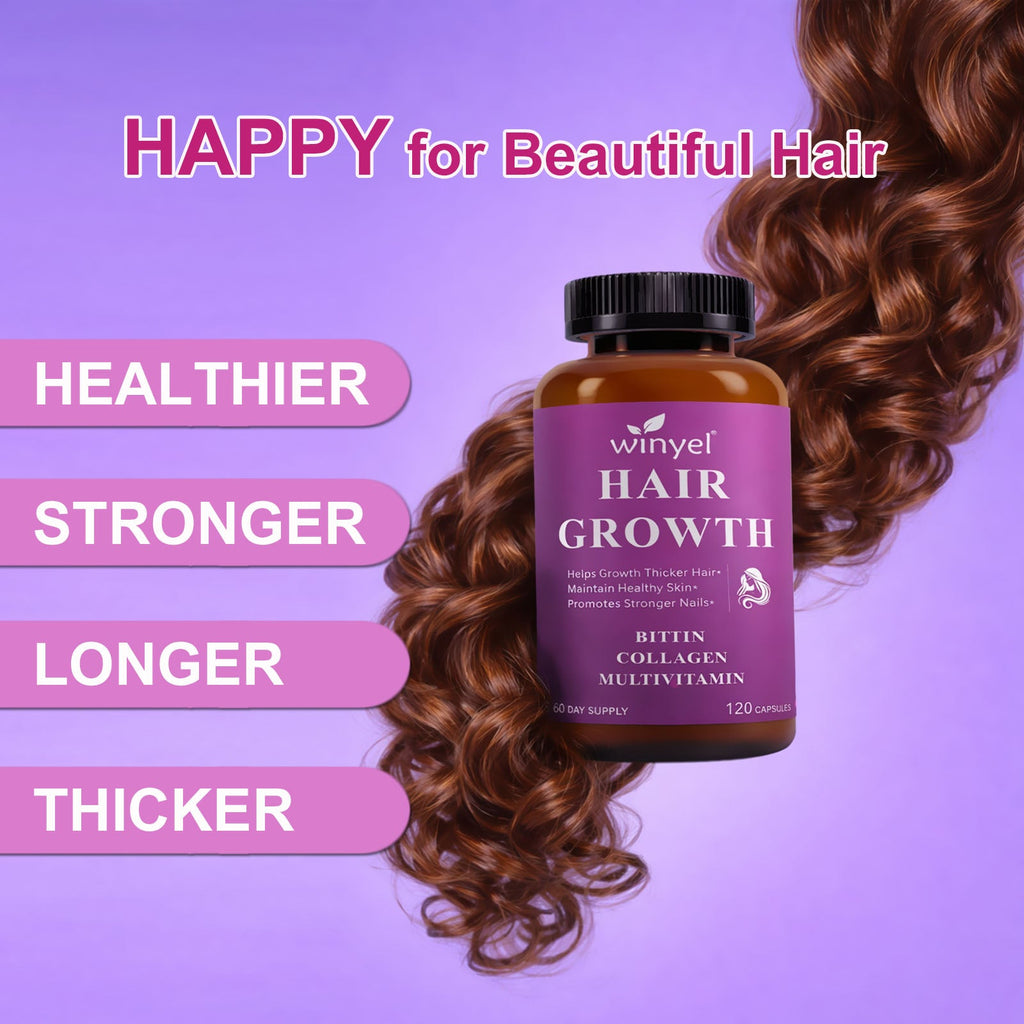 Hair Growth Vitamins Containing 1,000 Mcg Ofbiotin, Collagen, Saw
