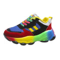 Women's Fashion Thick Bottom Colorful Front Lace-up Sneakers ( women's shoes)