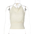 Sexy Lace Patchwork Backless Cinched Waist Lace-up Camisole