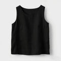 Cotton-linen Crew-neck Loose Camisole Sleeveless Pure Cotton Top