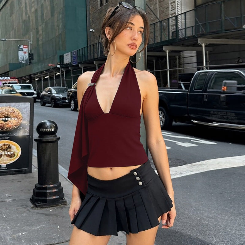 Women's Pure And Alluring Halter-neck Hollow-out Camisole