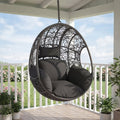 Outdoor Wicker Swing Egg Chair Grey Color-Seat Part Only