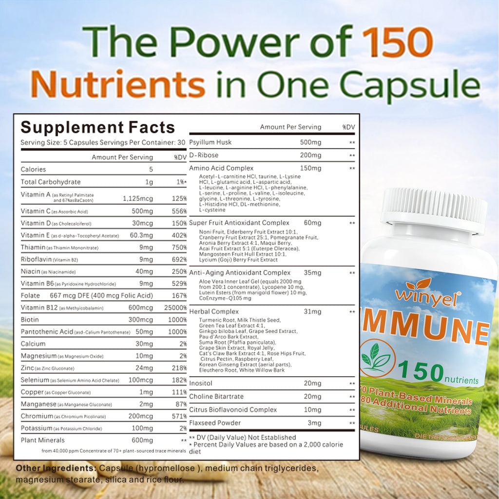 WINYEL IMMUNE 150 - The Ultimate Multivitamin & Immne Supplement, IMMU