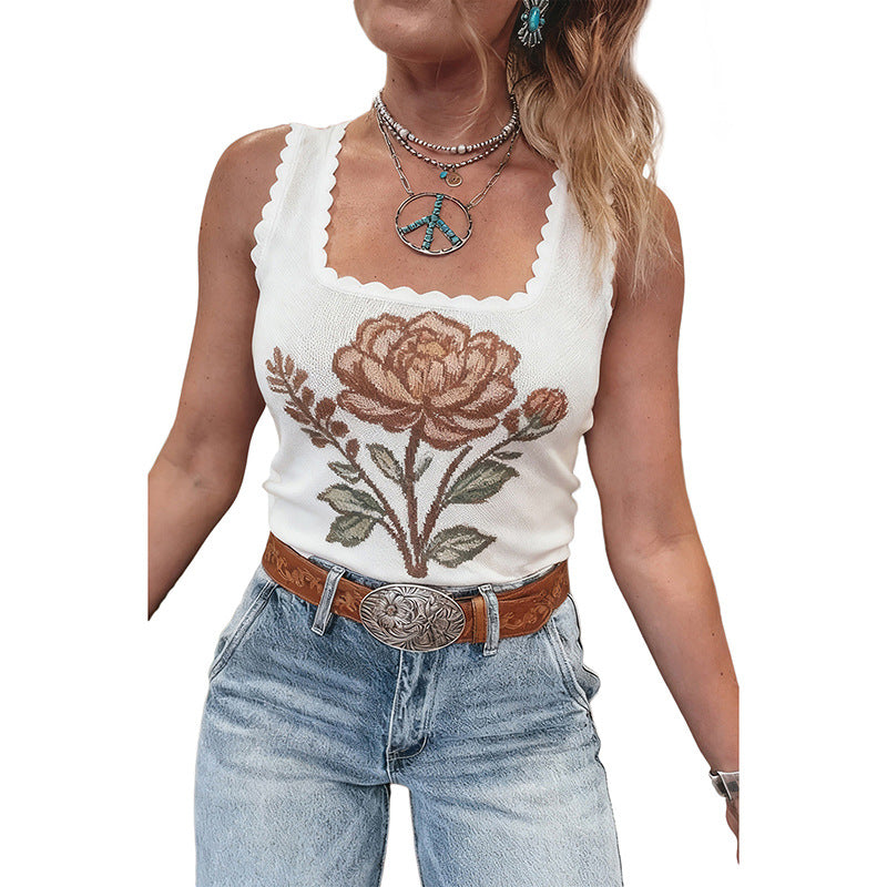 Fashionable All-Match Floral Print Vest For Women