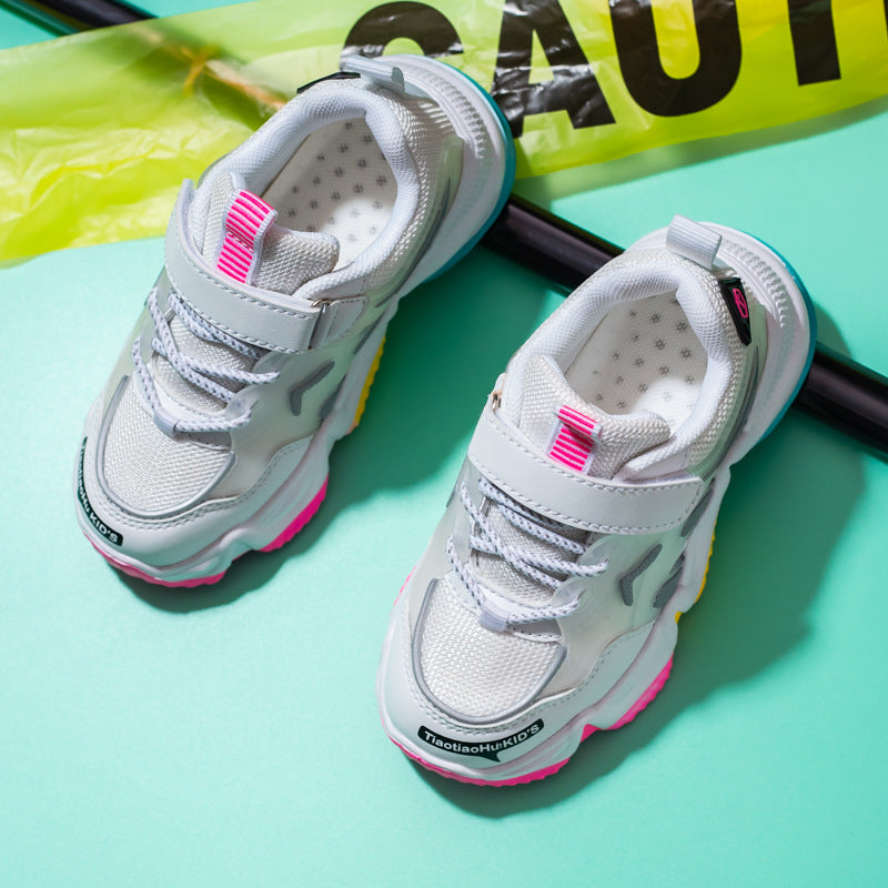 Children's Girls'  Spring And Autumn Casual Sports Mesh Shoes