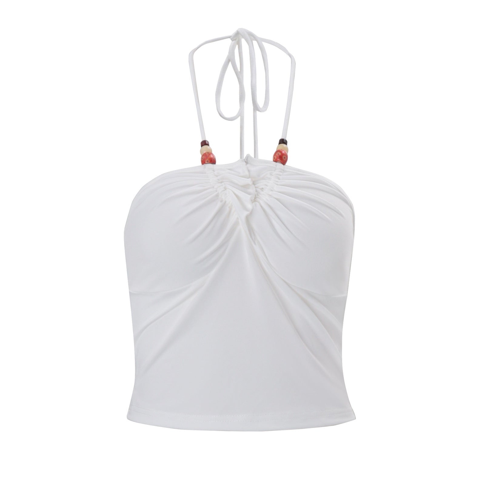 Fashionable Chic Versatile Slim-fit Short Sleeveless Halter-neck Base Tank Top