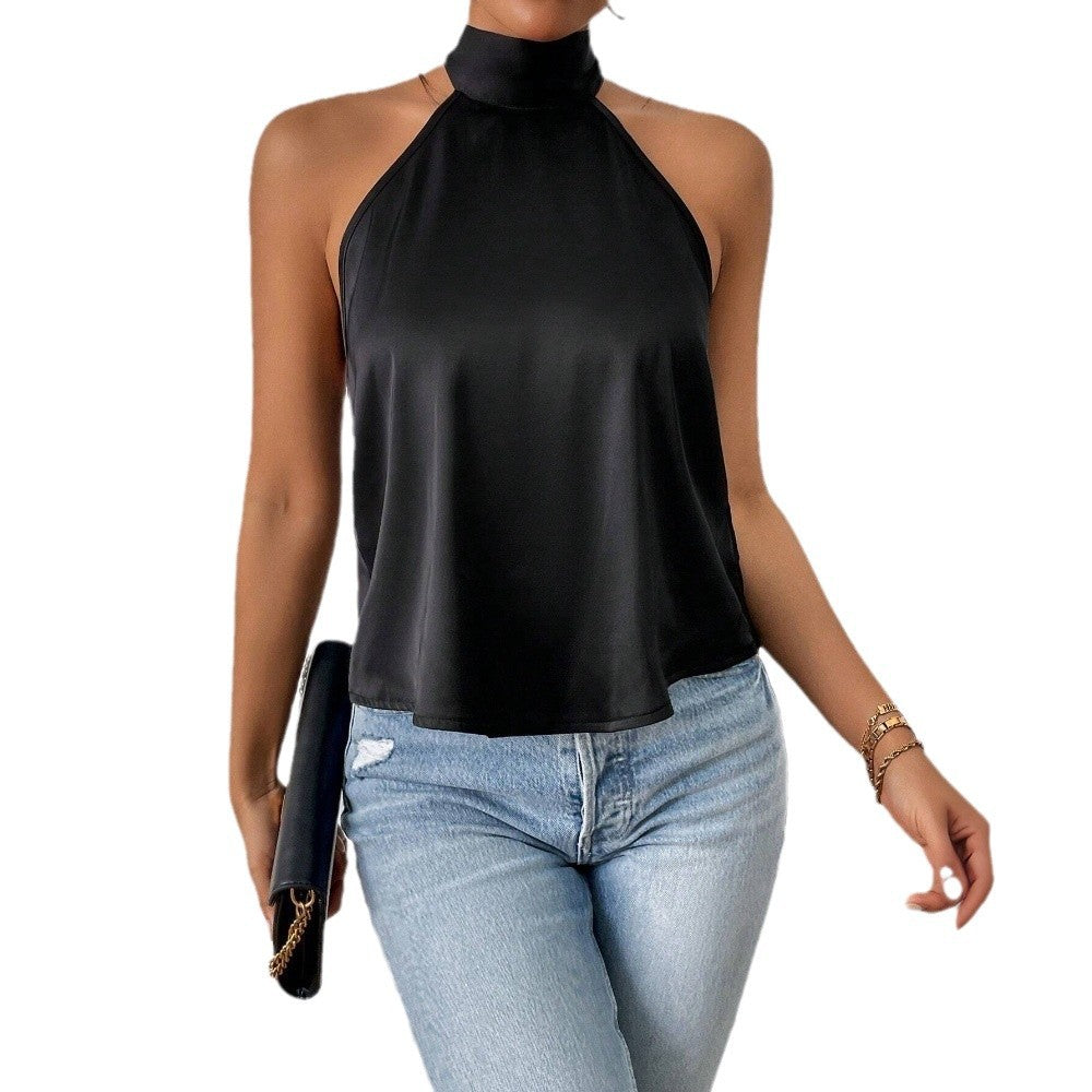 Womens Halterneck Tank SpringSummer New Arrival Backless Stylish Top
