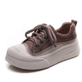 Women's Fashion Full Grain Cow Leather Lace-up Casual Shoes