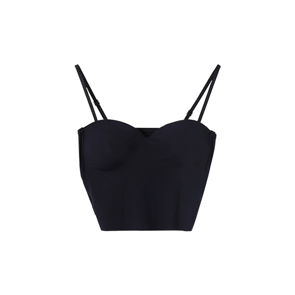Ice-silk Seamless Camisole With Chest Pads Figure-flattering Outerwear