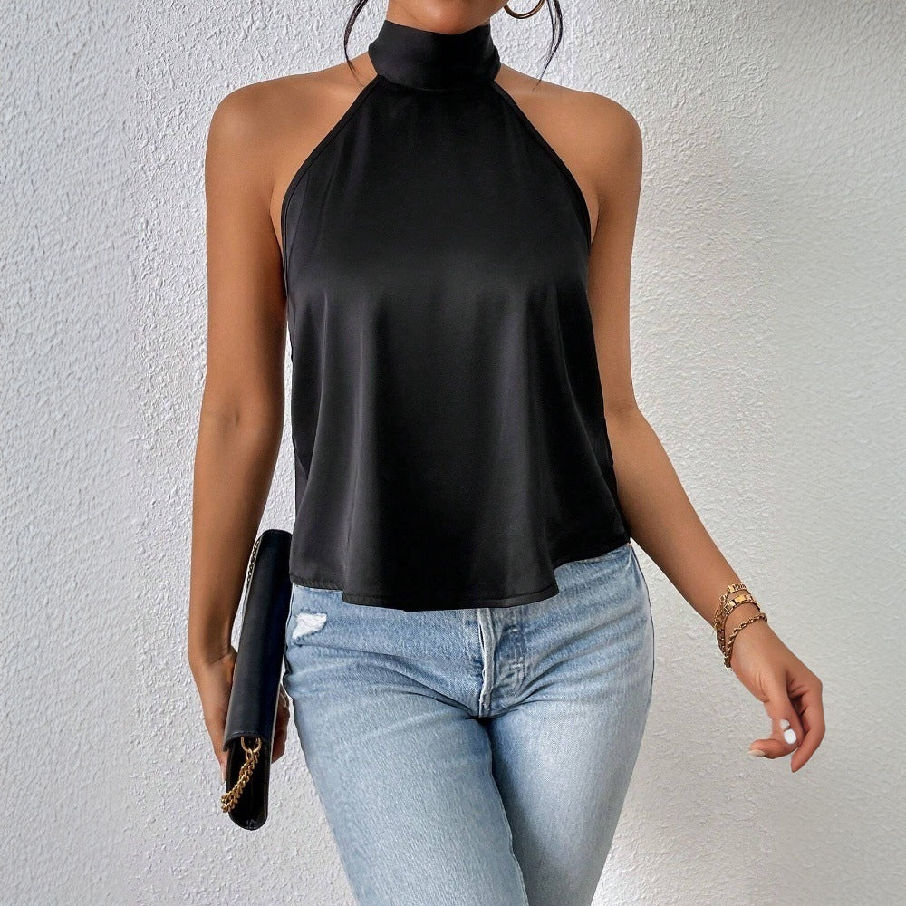 Womens Halterneck Tank SpringSummer New Arrival Backless Stylish Top