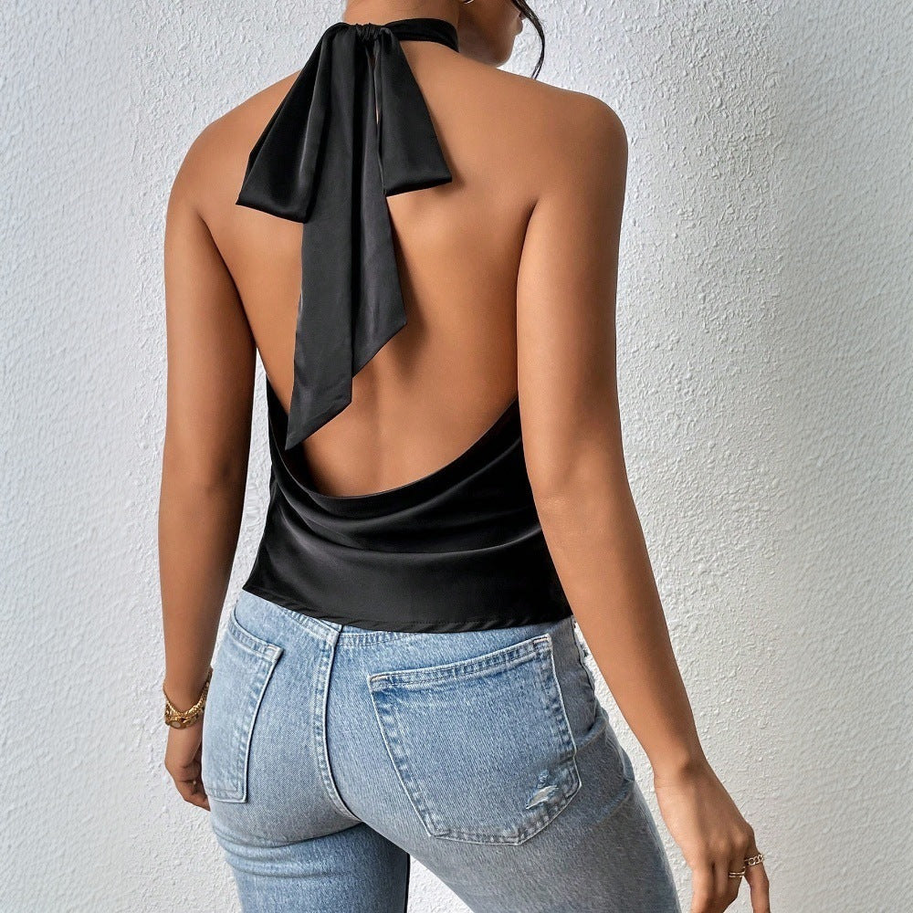 Womens Halterneck Tank SpringSummer New Arrival Backless Stylish Top
