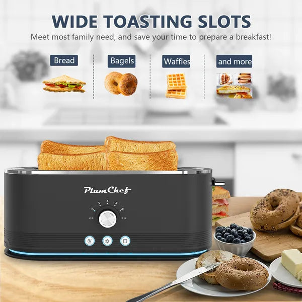 4-Slice Toaster, 7 Browning Settings, Defrost/Reheat Functions,
