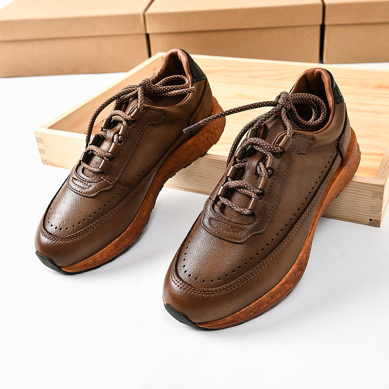 Men's First Layer Cowhide Retro Sports Casual Shoes
