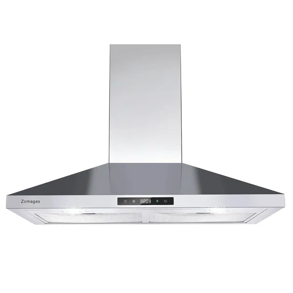 30 Inch Range Hood Wall Mounted 450 CFM Touch Panel Kitchen Stainless