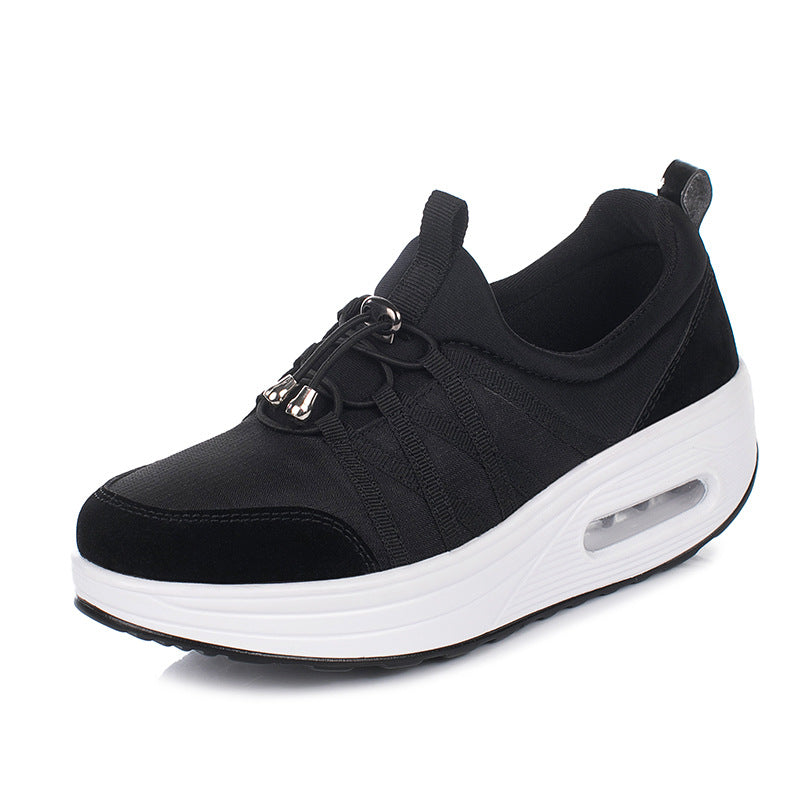 Shallow-mouth Thick-soled Flying Woven Mesh Breathable Sports Casual Shoes