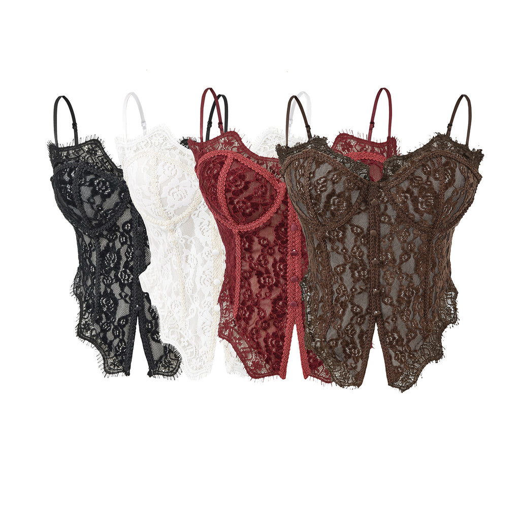 Sexy Lace Patchwork Fishbone Camisole