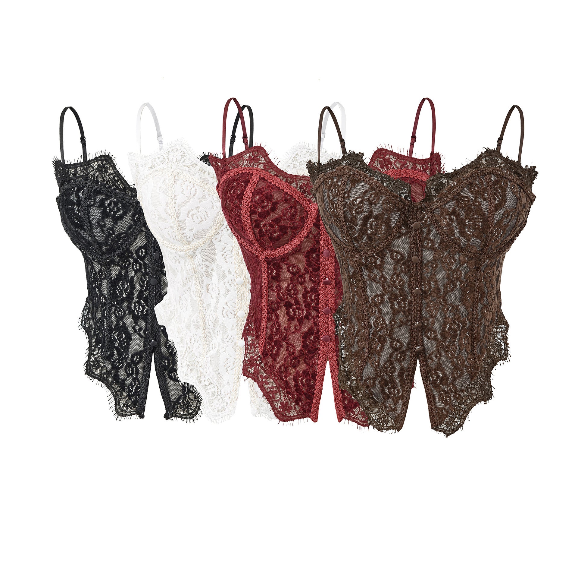 Sexy Lace Patchwork Fishbone Camisole