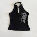 Summer New Vintage Halter Top With Buttoned Knots