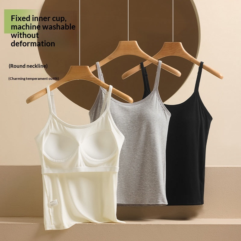 Adjustable Strappy Tank Top Womens One-Piece Base Layer With Padded Cups Beautiful Back Outerwear