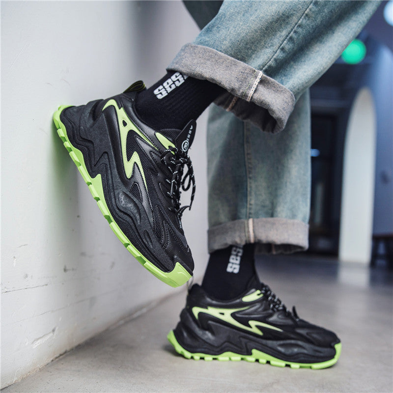 Thick-soled Daddy Shoes Sports Low-top Outdoor Solid Color Artificial Leather