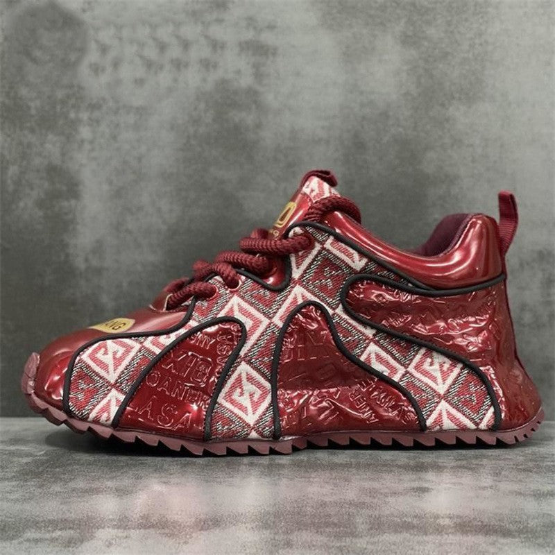 Fashion Youth Embroidery Stitching Thick Bottom Lightweight Men's Shoes