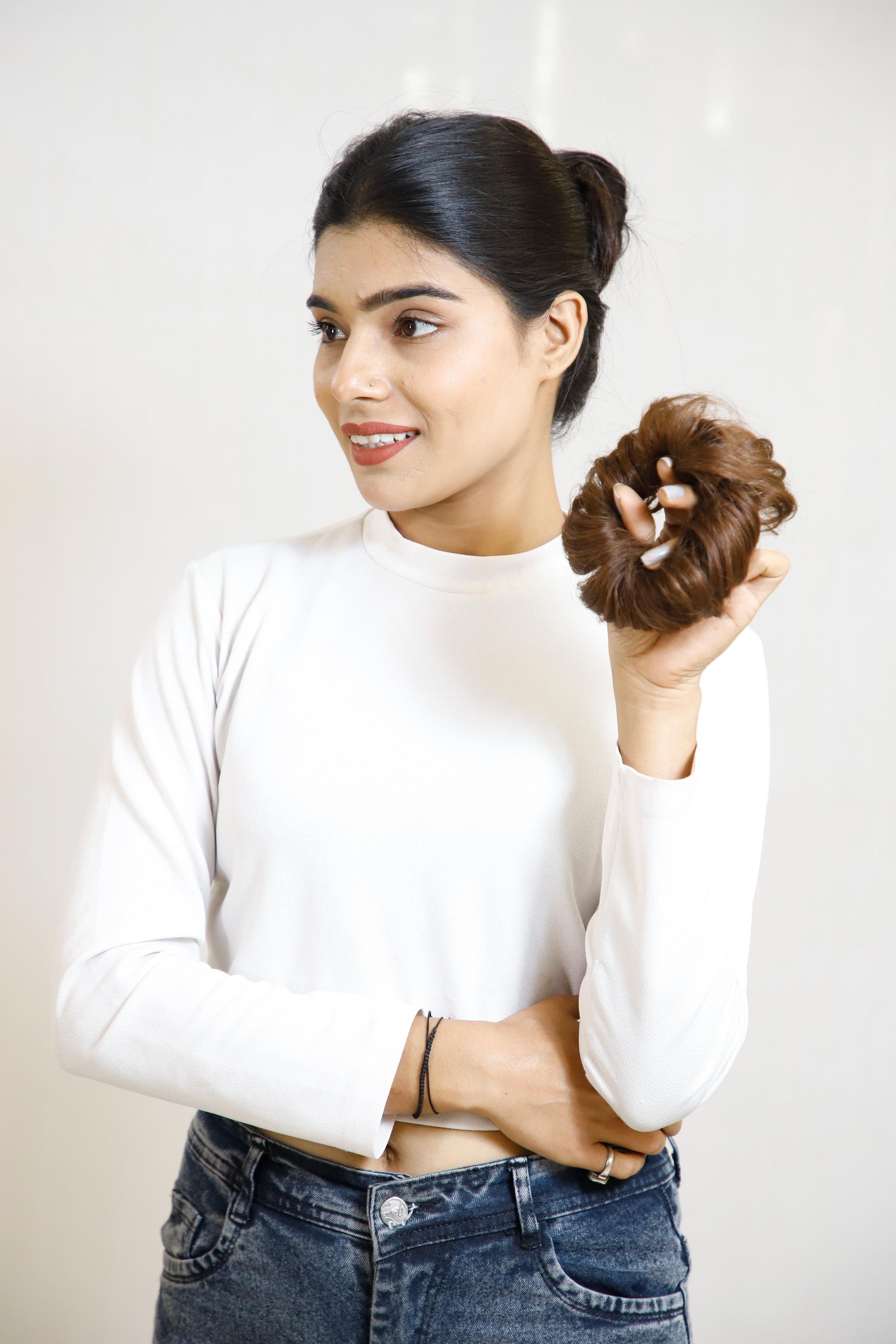 Donut Scrunchie Hair Extension – Real Hair Bun Maker for Instant