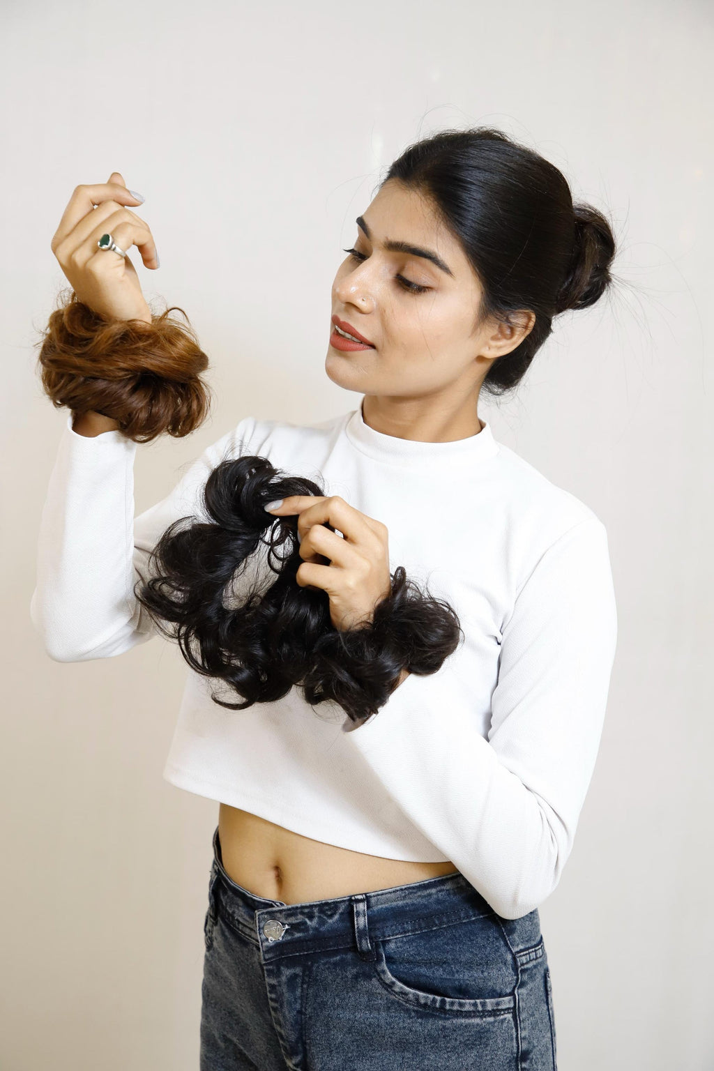 Donut Scrunchie Hair Extension – Real Hair Bun Maker for Instant